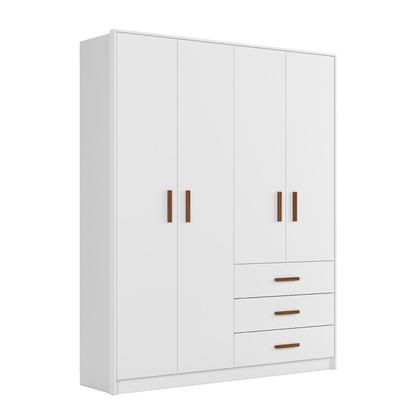 Imagem de Jogo De Quarto Completo Infantil Bebê Guarda Roupa 4 Portas 3 Gavetas Cômoda 4 Gavetas 1 Porta Berço Mini Cama Pérola