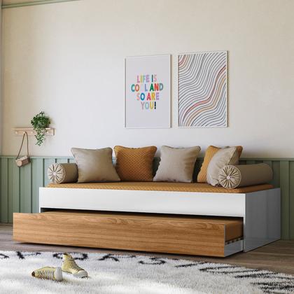 Imagem de Jogo De Quarto Completo Infantil Roupeiro 2 Portas 2 Gaveta Ponte 4 Portas e Bicama Ônix