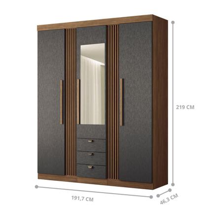 Imagem de Jogo de Quarto Completo Malhorca Com Espelho Jatoba Grafite