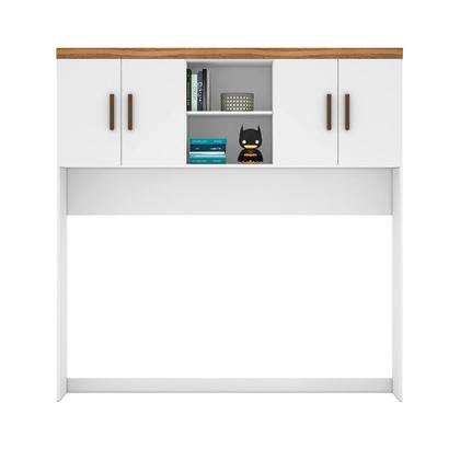 Imagem de Jogo De Quarto Completo Modulado Solteiro Juvenil Lara 3 Pçs Nature/Branco