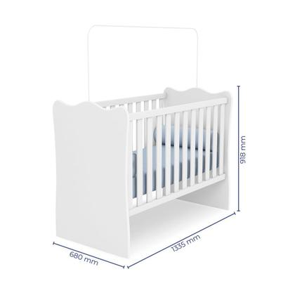 Imagem de Jogo De Quarto Completo Para Bebê Doce Sonho Com Colchão Qmovi - Branco