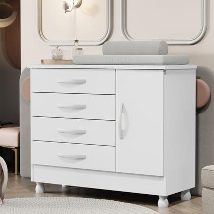 Imagem de Jogo de Quarto Conjunto Bebê Infantil Completo Guarda Roupa Cômoda com Colchão Trocador Berco Americano Com Colchão  Sonho