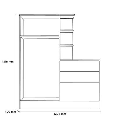 Imagem de Jogo de Quarto Guarda Roupa, Cômoda e Berço Reto Branco