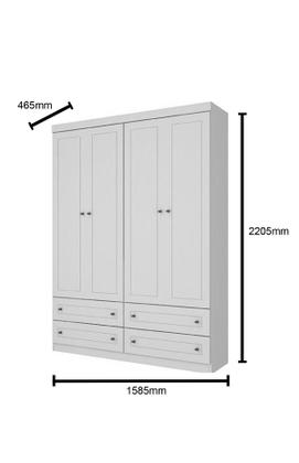 Imagem de Jogo de Quarto Infantil Americano com Guarda Roupa e Cômoda Branco - Henn