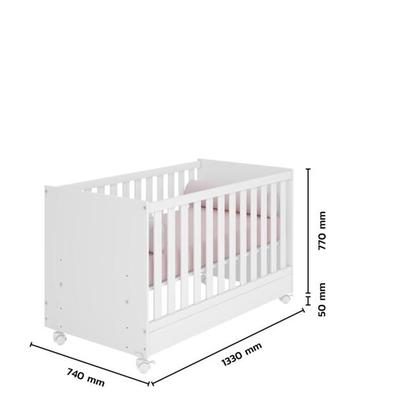 Imagem de Jogo De Quarto Infantil Bebê Com Berço Cômoda e Roupeiro Fantasia - Móveis Leartam