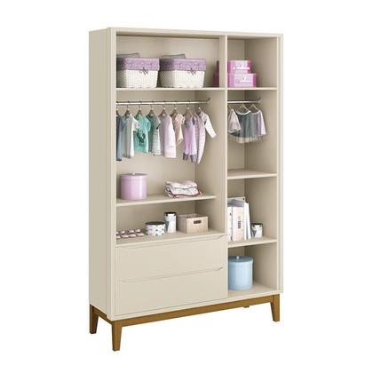 Imagem de Jogo de Quarto Infantil Classic Guarda Roupa 3 Portas e Cômoda 6 Gavetas com Pés Amadeirado - Reller Móveis
