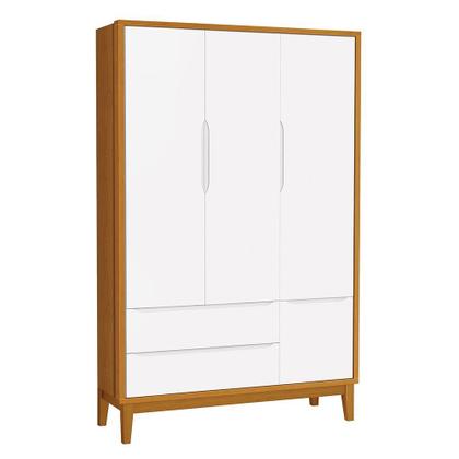 Imagem de Jogo de Quarto Infantil Classic Guarda Roupa 3 Portas e Cômoda 6 Gavetas com Pés Amadeirado - Reller Móveis