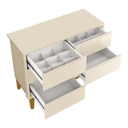 Imagem de Jogo de Quarto Infantil Classic Guarda Roupa 3 Portas e Cômoda 6 Gavetas com Pés Madeira Natural - Reller Móveis