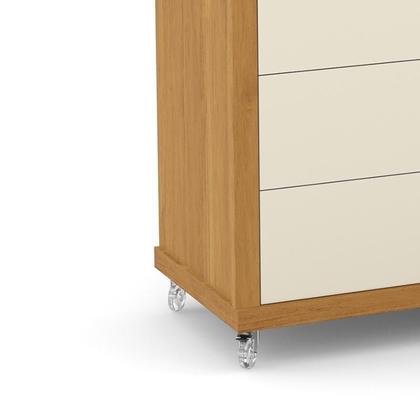 Imagem de Jogo de Quarto Infantil com Guarda Roupa 2 Portas de Correr e Cômoda 4 Gavetas Tutto New Off White/Freijó - Matic Móveis