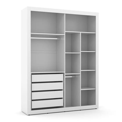 Imagem de Jogo de Quarto Infantil com Guarda Roupa 2 Portas de Correr e Cômoda Tutto New Branco Soft - Matic Móveis