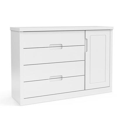 Imagem de Jogo de Quarto Infantil com Guarda Roupa 4 Portas e Cômoda Tutto New Branco Soft - Matic Móveis