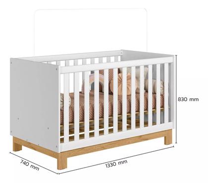 Imagem de Jogo De Quarto Infantil Com Guarda Roupa 4340 Berço 4315 Com Colchão - Leartam Móveis