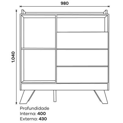 Imagem de Jogo de Quarto Infantil Confete Berço e Cômoda Branco/Jequitiba - Henn