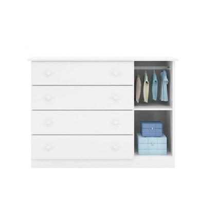 Imagem de Jogo de Quarto Infantil de Bebê Completo Roupeiro Lívia 4 Portas + Cômoda Branco - Phoenix Baby