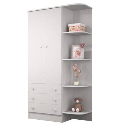 Imagem de Jogo de Quarto Infantil Doce Sonho - Berço Meu Soninho, Cômoda, Armário / Branco - FdECOR