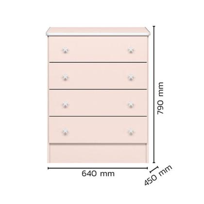 Imagem de Jogo de Quarto Infantil Doce Sonho com Guarda Roupa 2 Portas e Cômoda 4 Gavetas - Qmovi