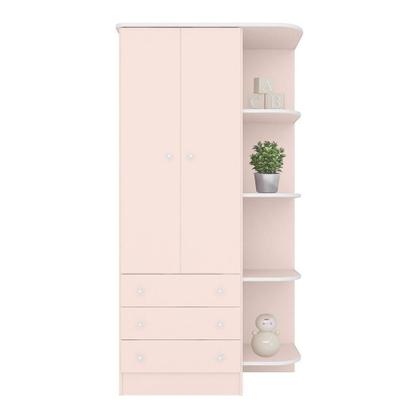 Imagem de Jogo de Quarto Infantil Doce Sonho com Guarda Roupa 2 Portas e Cômoda 4 Gavetas - Qmovi