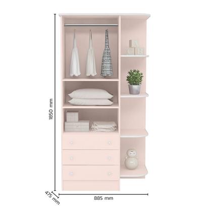 Imagem de Jogo de Quarto Infantil Doce Sonho com Guarda Roupa 2 Portas e Cômoda 4 Gavetas - Qmovi