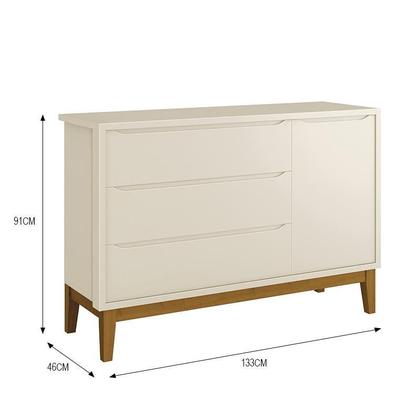 Imagem de Jogo de Quarto Infantil Guarda Roupa 2 Portas e Cômoda 1 Porta Classic com Pés Amadeirado - Reller Móveis