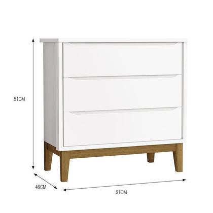 Imagem de Jogo de Quarto Infantil Guarda Roupa 2 Portas e Cômoda 3 Gavetas Classic Branco Fosco com Pés Amadeirado - Reller Móveis