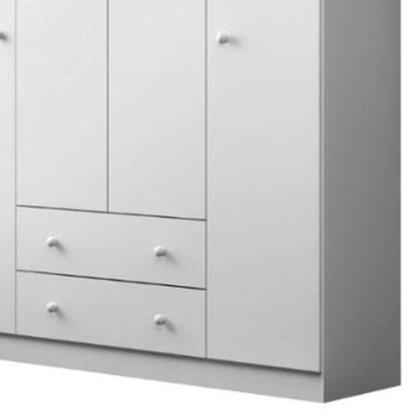 Imagem de Jogo De Quarto Infantil Guarda Roupa 4 Portas E Cômoda 4 Gavetas Ellie P04 Branco - Mpozenato