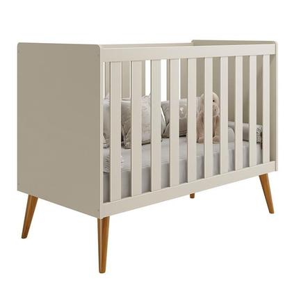 Imagem de Jogo de Quarto Infantil Isis Cômoda 1 Porta e Berço Areia - Reller Móveis