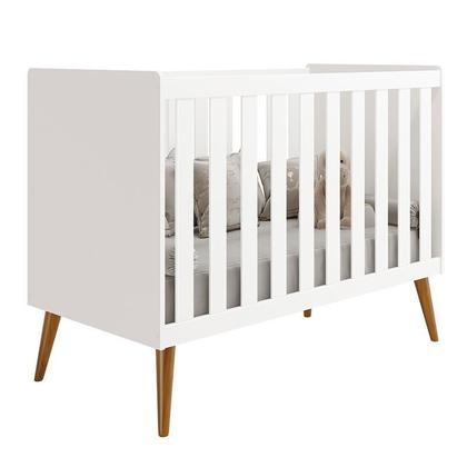 Imagem de Jogo de Quarto Infantil Isis Cômoda 1 Porta e Berço Branco - Reller Móveis