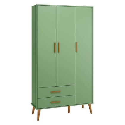 Imagem de Jogo de Quarto Infantil Isis Guarda Roupa 3 Portas e Cômoda 4 Gavetas Botânico - Reller Móveis