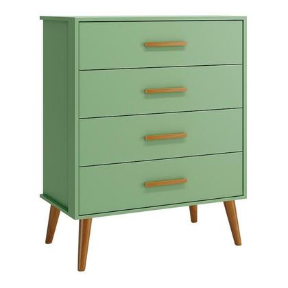 Imagem de Jogo de Quarto Infantil Isis Guarda Roupa 3 Portas e Cômoda 4 Gavetas Botânico - Reller Móveis