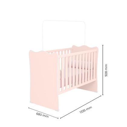 Imagem de Jogo de Quarto Infantil Lua Encantada Berço e Cômoda Rosa