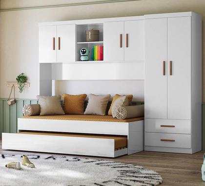 Imagem de Jogo de Quarto Infantil Modulado Ônix com Bicama Flex - Peternella