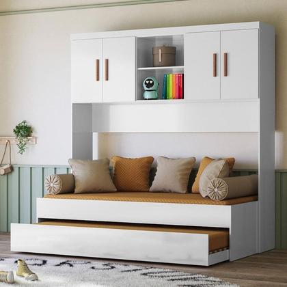 Imagem de Jogo de Quarto Infantil Ônix Aéreo 4 Portas e Bicama Flex - Peternella