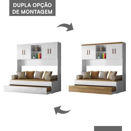 Imagem de Jogo de Quarto Infantil Ônix Aéreo 4 Portas e Bicama Flex - Peternella