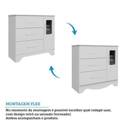 Imagem de Jogo de Quarto Infantil Popy Retrô Plus com Janelas Guarda Roupa e Cômoda - Móveis Peroba