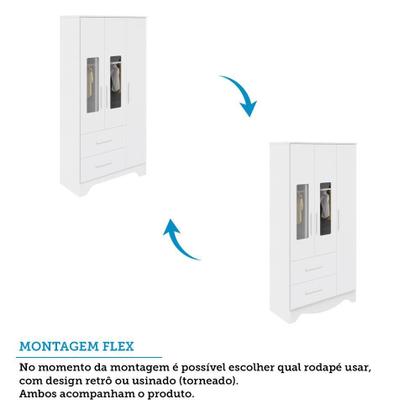 Imagem de Jogo de Quarto Infantil Popy Retrô Plus com Janelas Guarda Roupa e Cômoda - Móveis Peroba