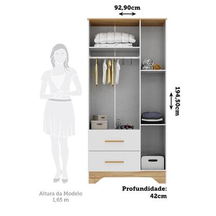 Imagem de Jogo de Quarto Infantil Popy Retrô Plus com Janelas Guarda Roupa e Cômoda - Móveis Peroba