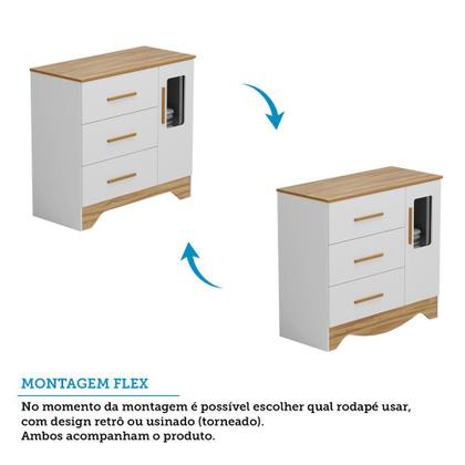 Imagem de Jogo de Quarto Infantil Popy Retrô Plus com Janelas Guarda Roupa e Cômoda - Móveis Peroba