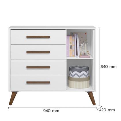 Imagem de Jogo de Quarto Infantil Q Encanto Retrô com Cômoda e Berço - Qmovi