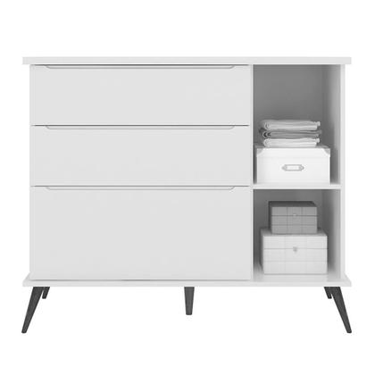 Imagem de Jogo de Quarto Infantil Retrô Melinda Guarda Roupa e Cômoda com Porta - Phoenix Baby