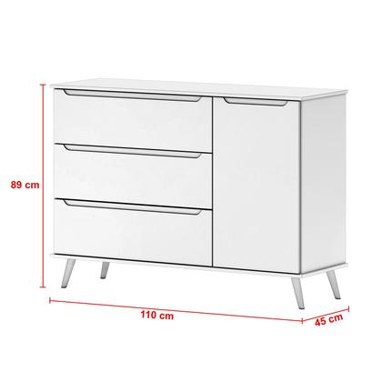 Imagem de Jogo de Quarto Infantil Retrô Melinda  Roupeiro, Cômoda e Berço Mini Cama Ana - Branco