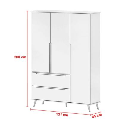 Imagem de Jogo de Quarto Infantil Retrô Melinda  Roupeiro, Cômoda e Berço Mini Cama Ana - Branco