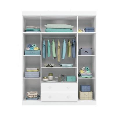 Imagem de Jogo de Quarto Infantil Roupeiro e Cômoda 100% MDF + Berço Mini Cama Doce Sonho Branco c/ Colchão - Bela Móveis