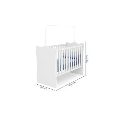 Imagem de Jogo de Quarto Infantil Roupeiro e Cômoda 100% MDF + Berço Mini Cama Doce Sonho Branco c/ Colchão - Bela Móveis