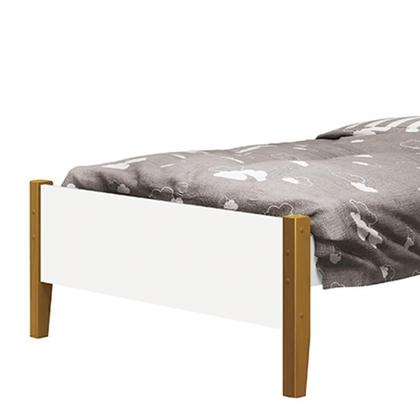 Imagem de Jogo de Quarto Infantil Simba Estante Escrivaninha, Cama e Mesa de Canto Theo Branco Fosco com Pés A