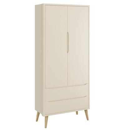 Imagem de Jogo de Quarto Infantil Theo Guarda Roupa 2 Portas e Cômoda 3 Gavetas com Pés Madeira Natural - Reller Móveis