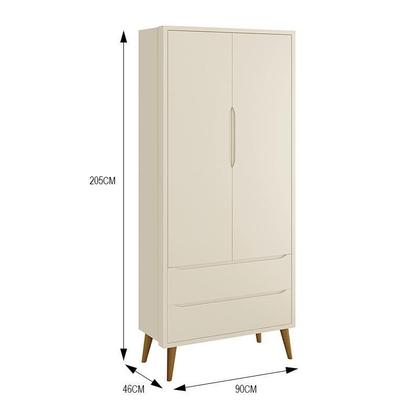 Imagem de Jogo de Quarto Infantil Theo Retrô Guarda Roupa 2 Portas e Cômoda 1 Porta com Pés Amadeirado - Reller Móveis