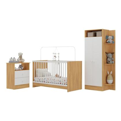 Imagem de Jogo De Quarto Infantil Trevalla Móveis Pom Pom 3 Peças