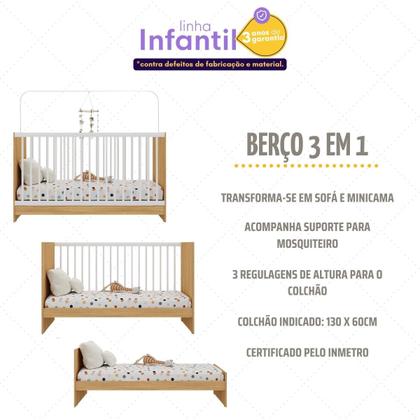 Imagem de Jogo De Quarto Infantil Trevalla Móveis Pom Pom 3 Peças