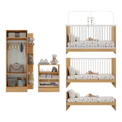 Imagem de Jogo De Quarto Infantil Trevalla Móveis Pom Pom 3 Peças