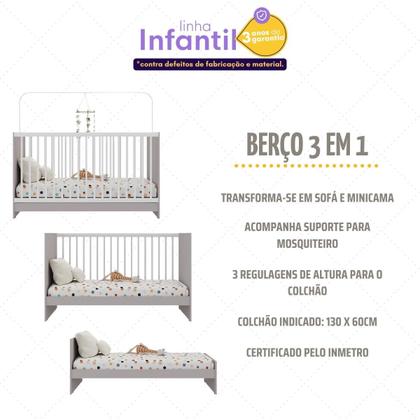 Imagem de Jogo De Quarto Infantil Trevalla Móveis Pom Pom 3 Peças